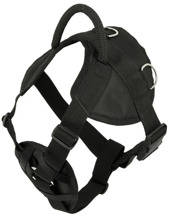 Шлейка нейлоновая с грудью (разм. L) шея 60-80см, грудь 80-110см, фаст с блокировкой ЧЕРНАЯ