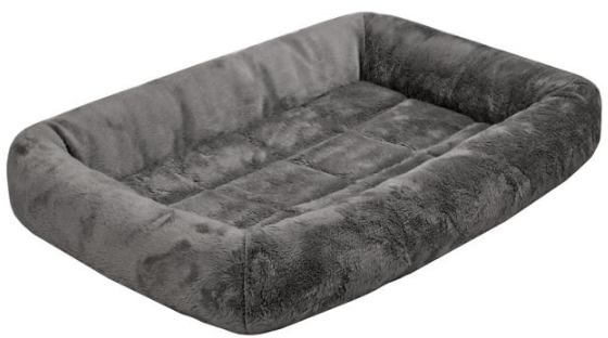 Моськи-Авоськи Лежанка прямоугольная с валиком LAMA , плюш, 40х30х8 см, цвет серый