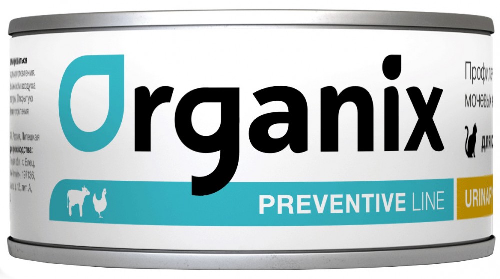 Консервы Organix Preventive Line Urinary для кошек, профилактика образования мочевых камней