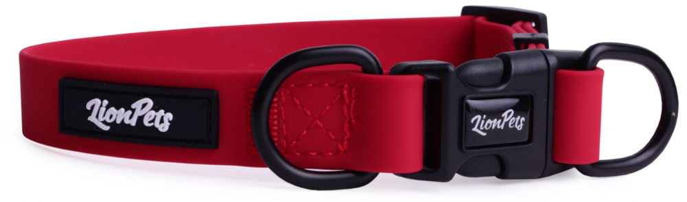 Ошейник из биотана LionPets с пластиковой пряжкой LPO-00530-2 (Красный) (Размер XL обхват шеи 40-65 см, ширина 2,5 см)