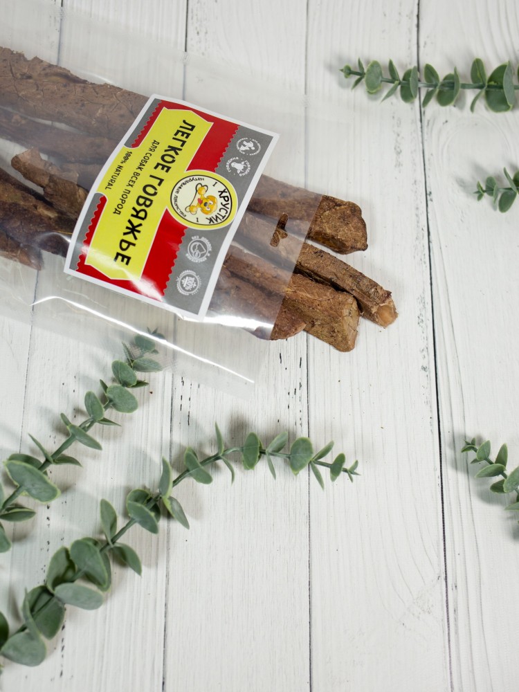 Лакомства Хрустик. Легкое говяжье, палочки 70 г