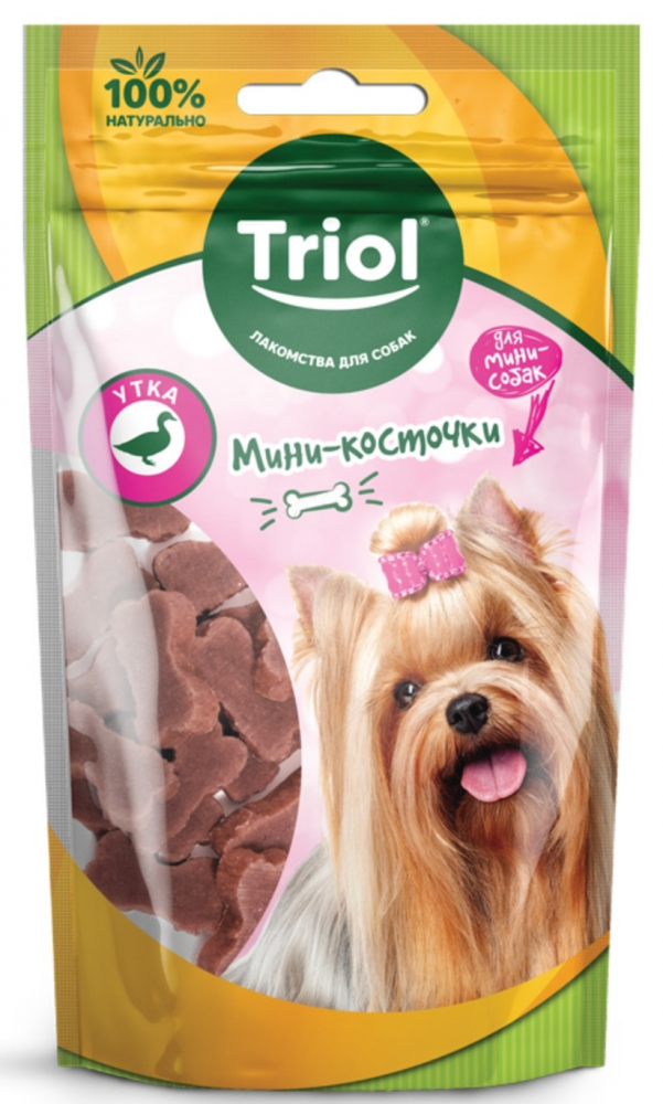 Лакомство Triol мини-косточки из утки для мини-собак 50 г