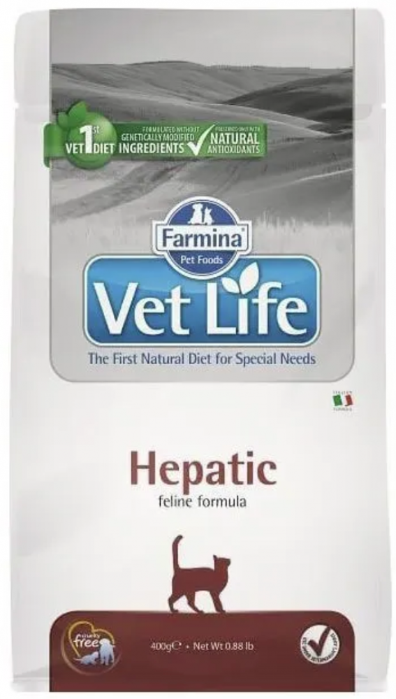 Корм Farmina Vet Life Hepatic для кошек при заболевании печени