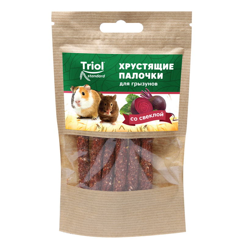 Лакомство Триол хрустящие палочки для грызунов со свеклой, 30г, Тriol Standard