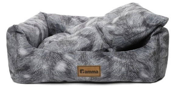 Лежанка для животных прямоугольная «Дымка» M, серая, 520*450*170мм