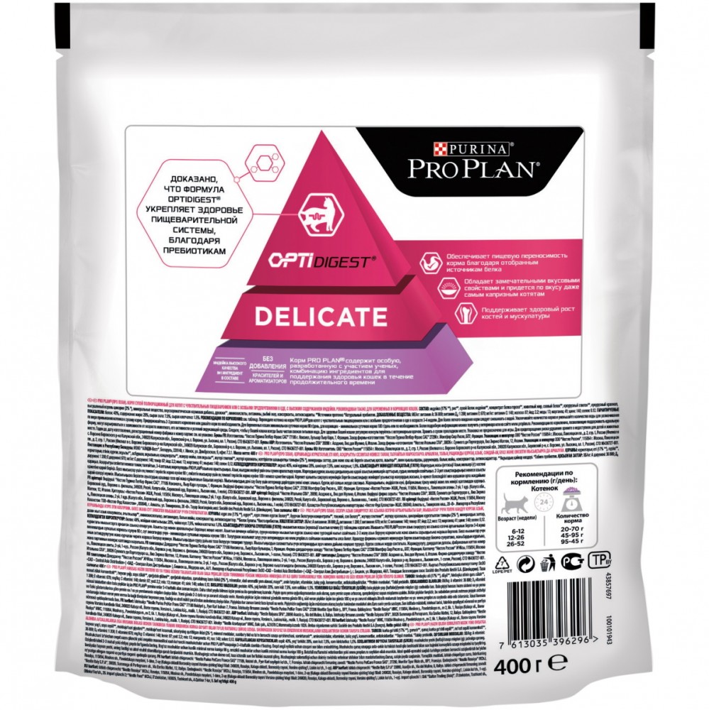 Корм для котят Purina Pro Plan Junior Delicate с индейкой и рисом
