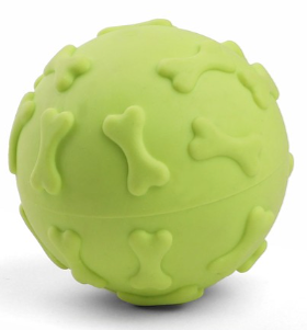 Игрушка Триол из резины для собак "Мяч с косточками", d60мм