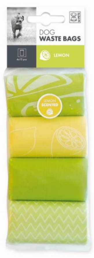 M-PETS Пакеты гигиенические для выгула собак, с ароматом лимона, 60 шт