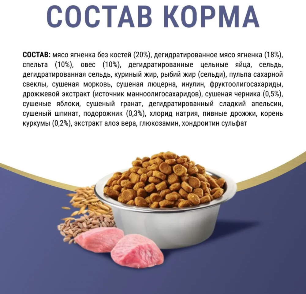 Сухой корм для собак Farmina ND низкозерновой для средник и крупных пород ягненок с черникой