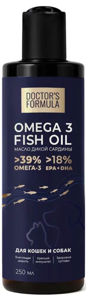 DOCTOR'S FORMULA. Масло дикой сардины для кошек и собак - 250 мл